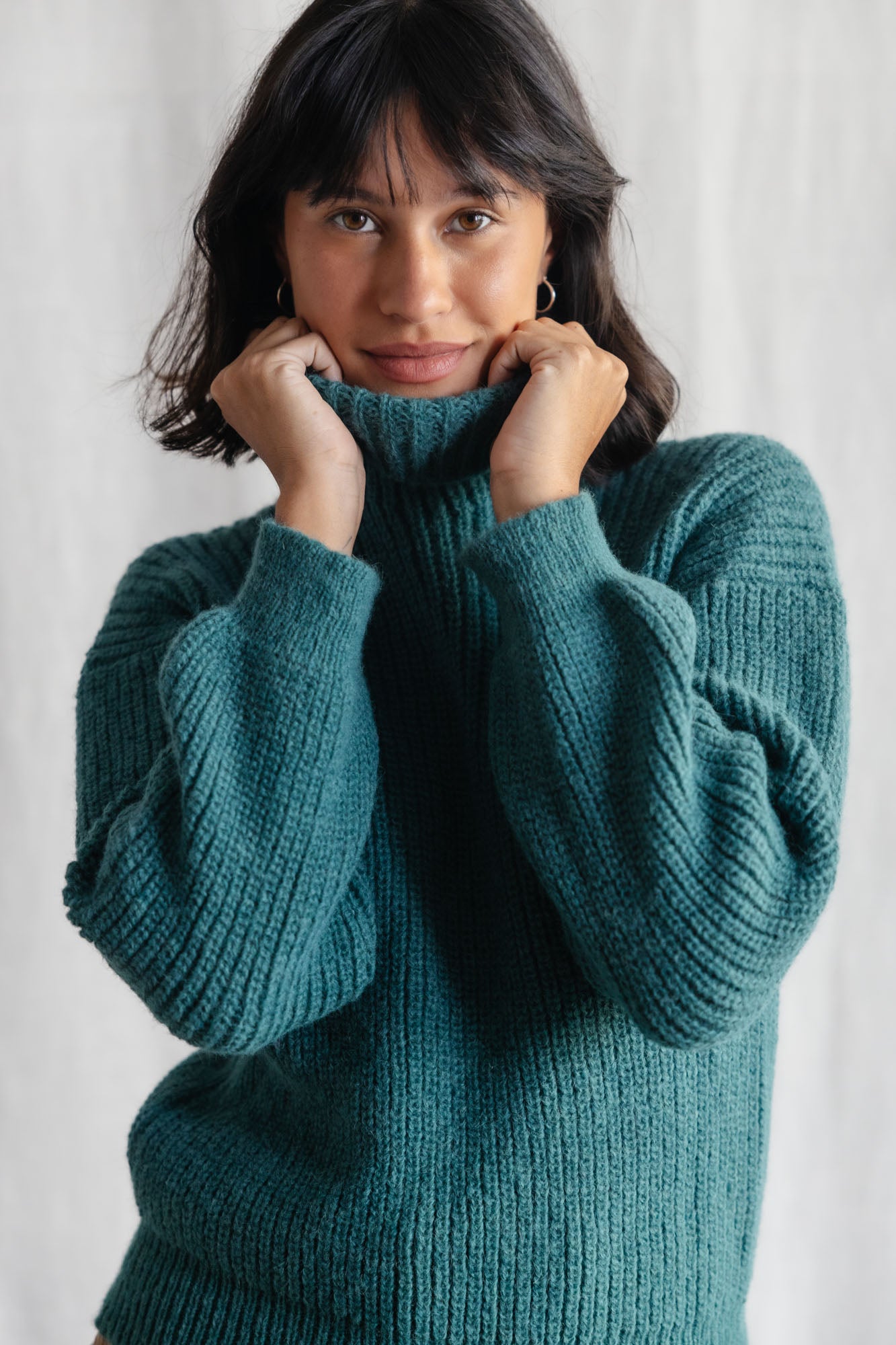 Baby-Alpaka Turtleneck Strickpullover Sabeti Ozean
