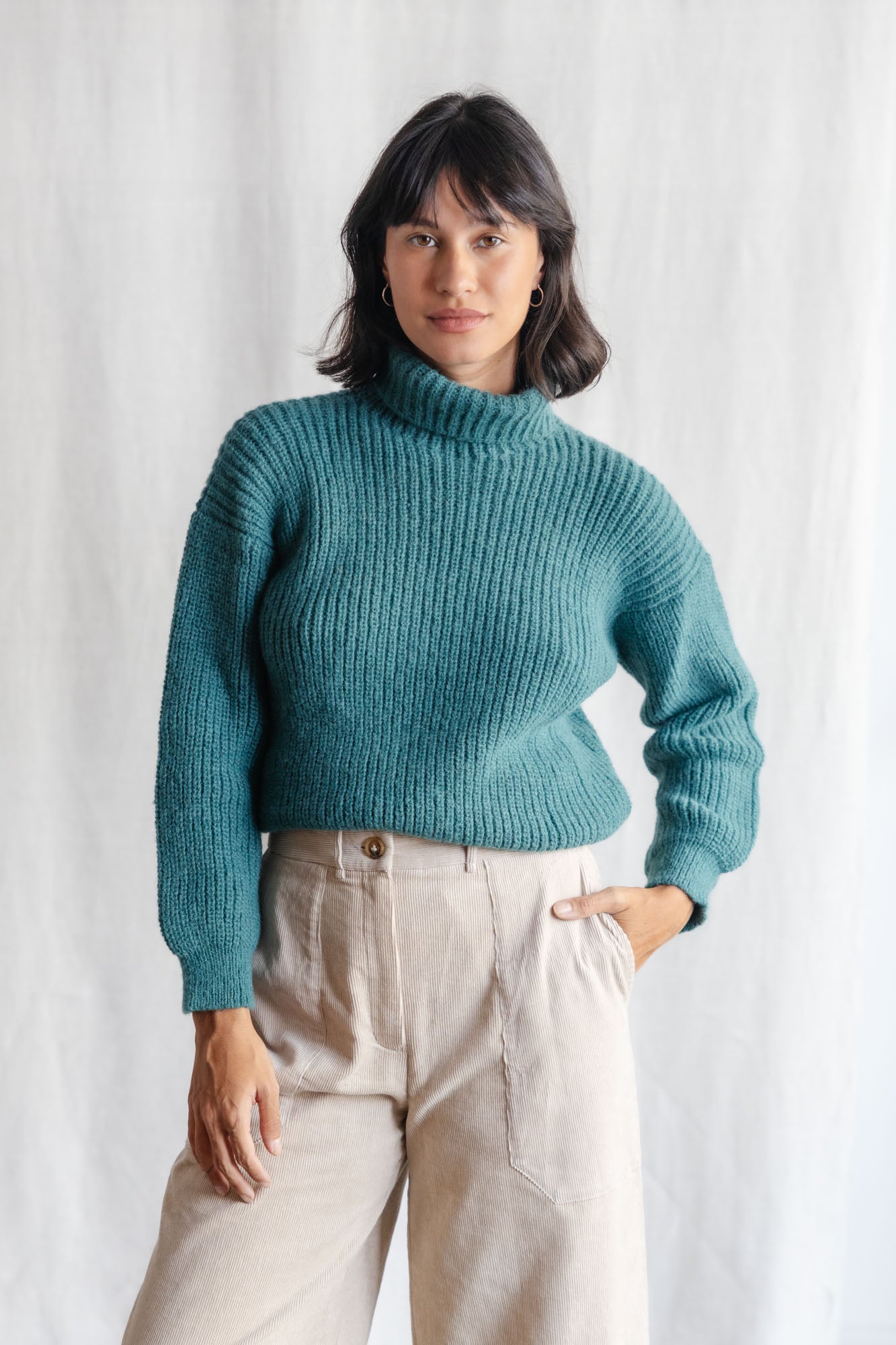 Baby-Alpaka Turtleneck Strickpullover Sabeti Ozean
