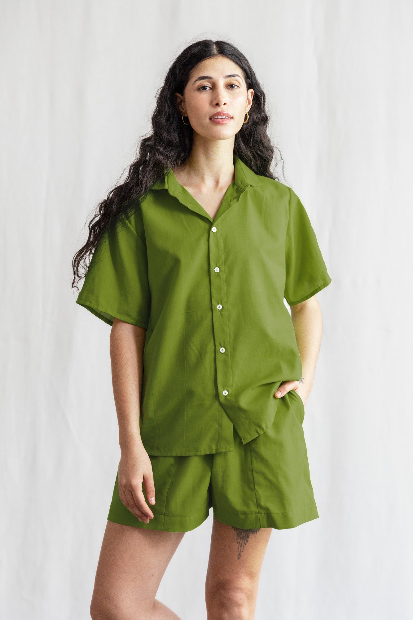 Organic Cotton Shirt Neha Basil