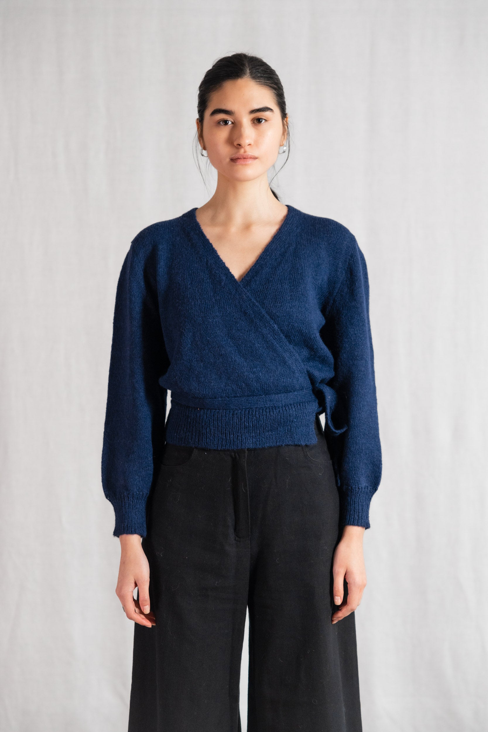 Baby-Alpaka Wickelcardigan Abancay Blau