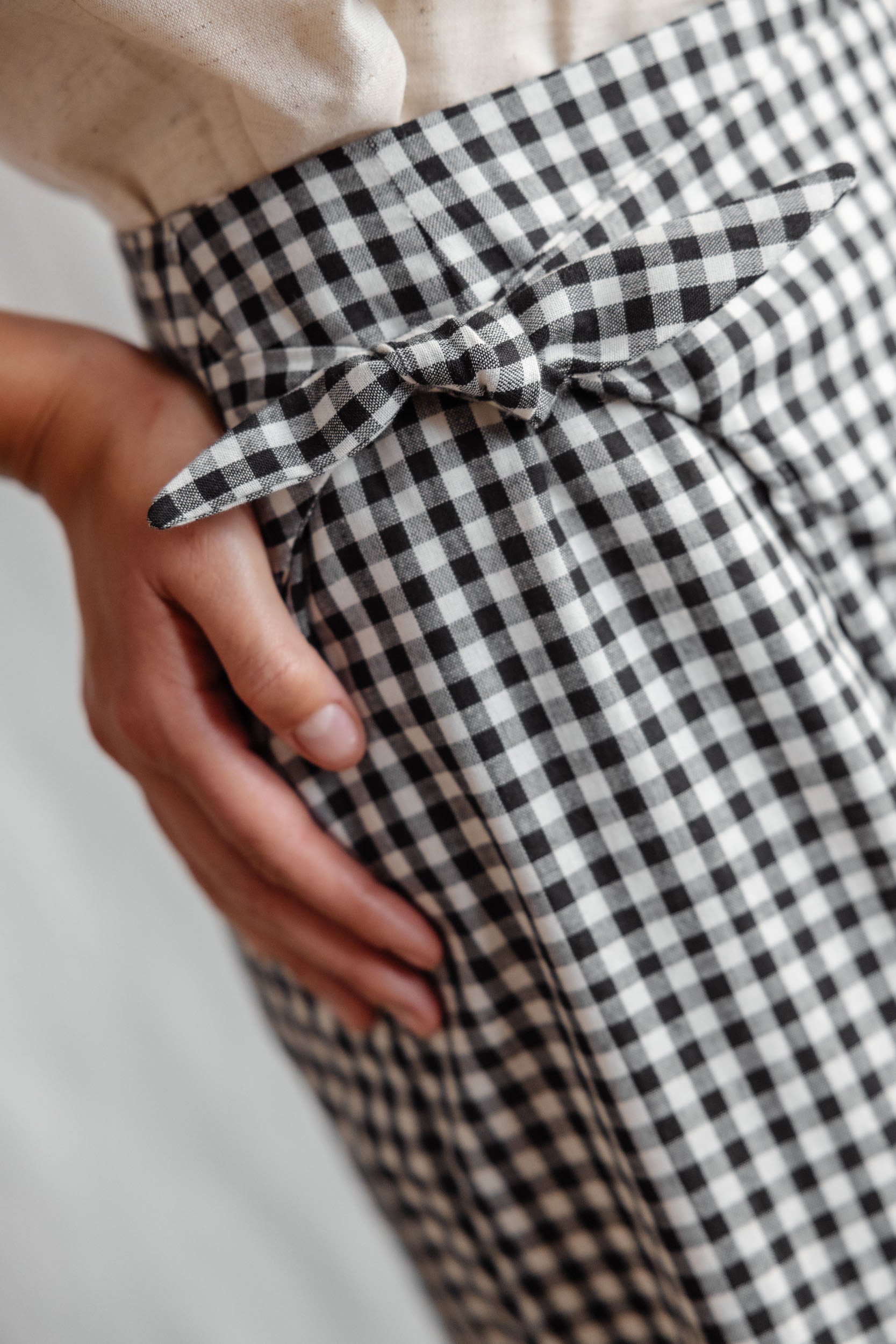 Organic cotton wrap skirt Tanvi checked
