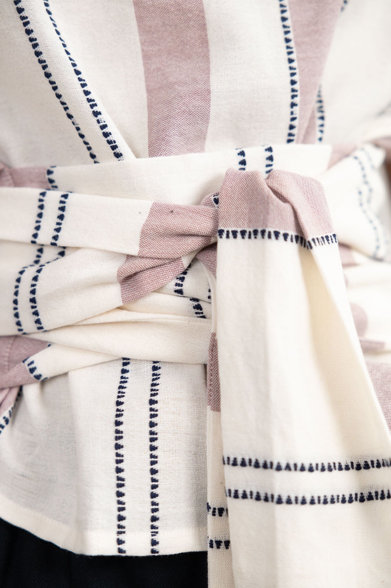 Baumwoll Wickelshirt Amaranth Webmuster Altrosa