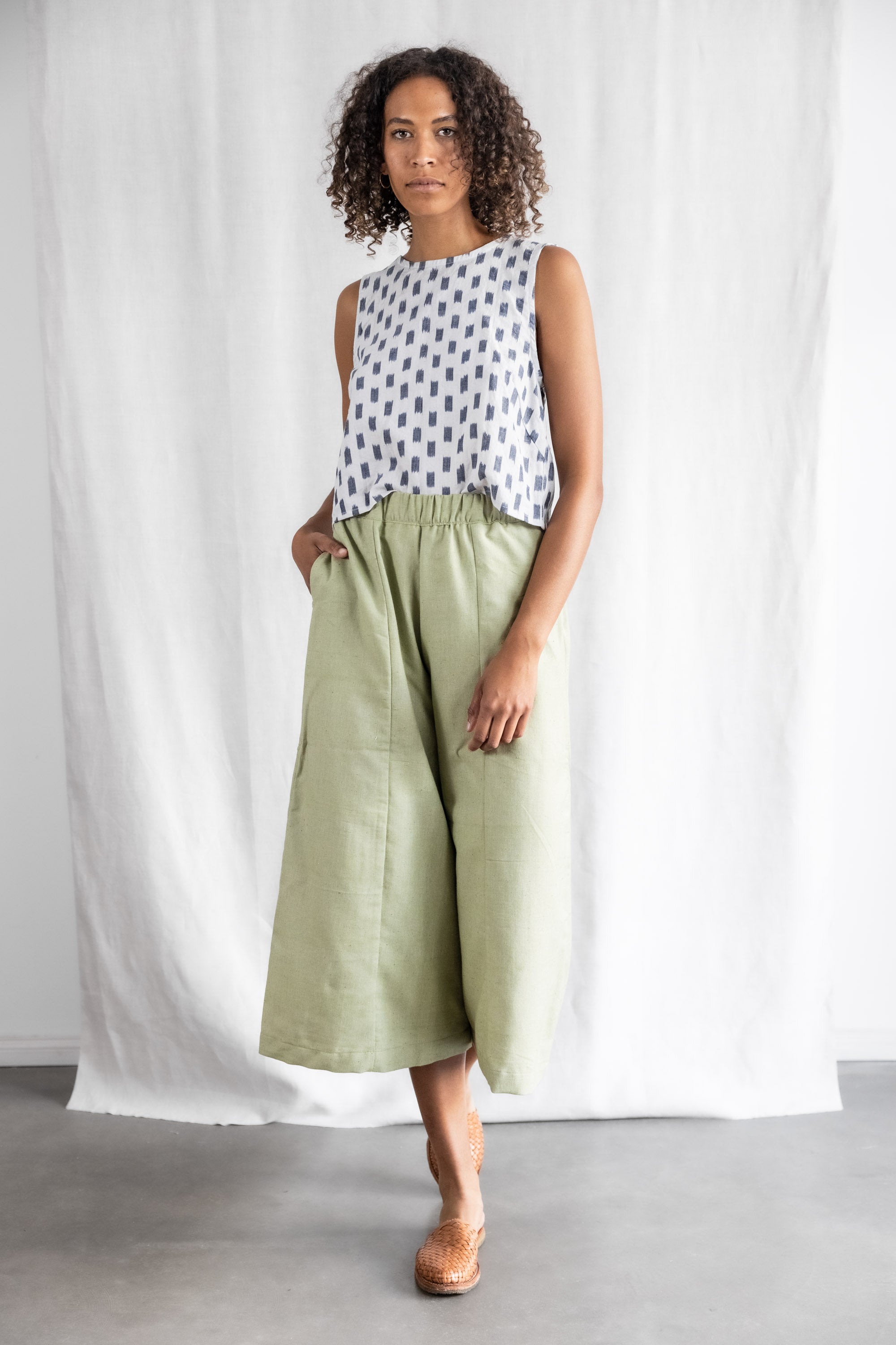 Organic Cotton Culotte Padma Lime Green