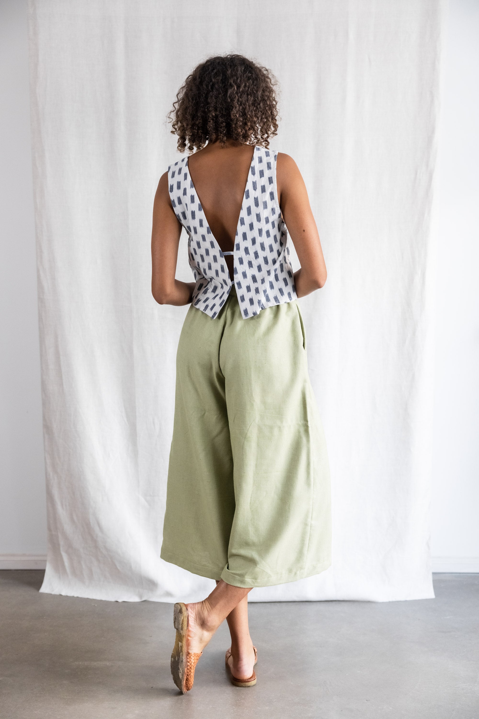 Organic Cotton Culotte Padma Lime Green